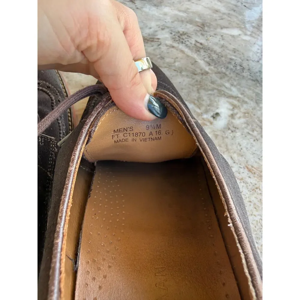 Cole Haan Men’s 9.5 Brown Suede Wingtip Oxford Derby Shoes C11870
